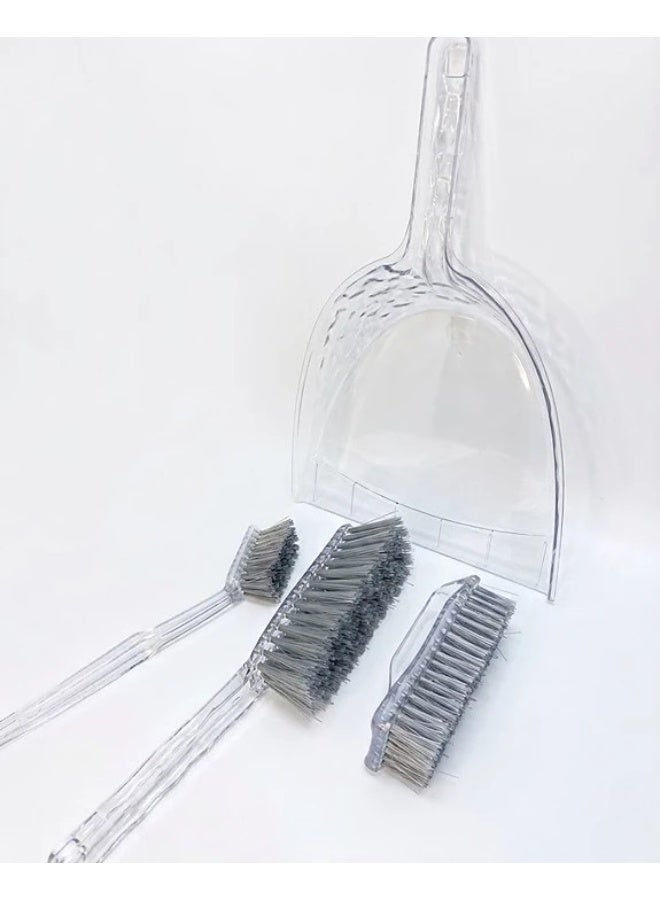Dustpan and broom set with carpet brush and small brush – durable acrylic material for practical and easy cleaning. - Image 1