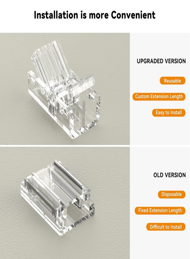 PAUTIX 8pcs 2-Pin 8mm COB LED Strip to Wire Connector Unwired Clips Solderless Adapter Terminal Extension Connection,4pcs L-Shaped Connectors for LED Strip Lights 12V 24V (Pack of 12) - Image 2