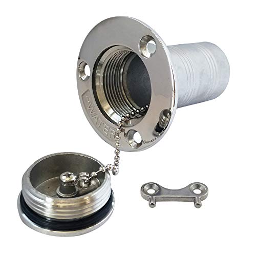 NRC&XRC New Casting 1-1/2"(38mm) Boat Water Deck Fill/Filler with Key Cap Water Marine 316 Stainless Steel Hardware for Boat Yacht Caravan - Image 1