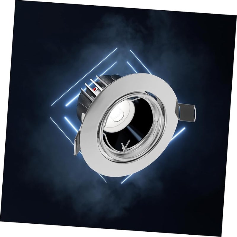 إطار تركيبة إضاءة LED مدمجة فضي متين مع إطار تقليمي لتركيب سهل في إضاءة السقف - Image 5