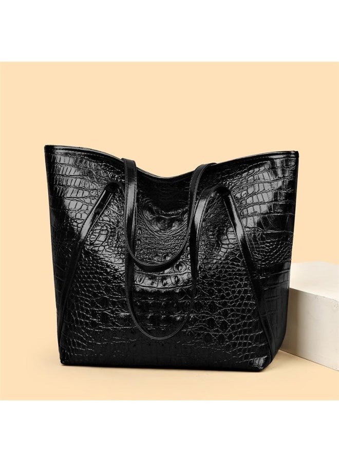 Yogodlns Yogodlns Simple And Versatile Crocodile Print Tote Bag Large Capacity Fashion Handbag Vintage Design Shoulder Women's Bag