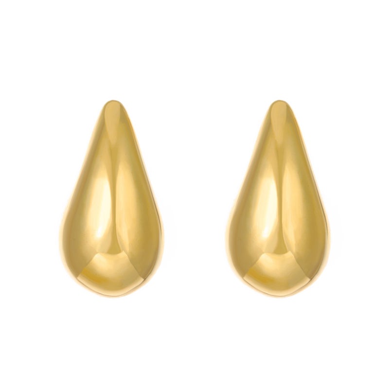 ofeankri European and American Retro Alloy Water Drop Earrings, Punk Style, Simple Niche Glossy Teardrop Comma Ear Clips for Women - Image 5