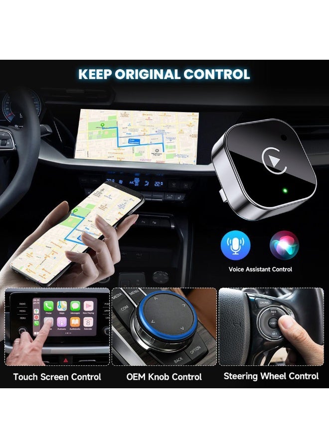 محول لاسلكي 2 في 1 للسيارة يدعم CarPlay وAndroid، جهاز CarPlay صغير الحجم يعمل بمجرد التوصيل ويحول الاتصال السلكي إلى لاسلكي، وسريع - Image 2