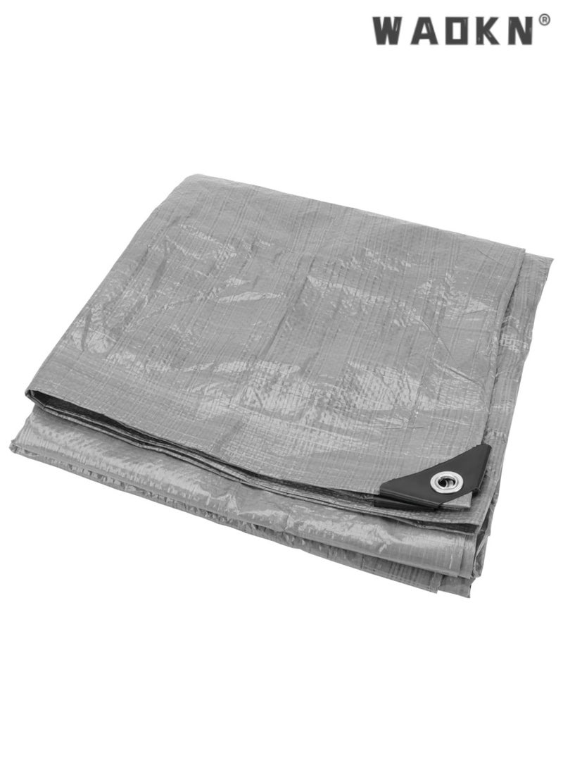 WAOKN Tarp Cover Waterproof Dustproof Tear-Resistant Foldable Great for Tarpaulin Canopy Tent, Boat, RV Or Pool Cover Performance Tool, Standard Poly Tarp,Double-Sided Silver , 2*3 meters  - Image 1