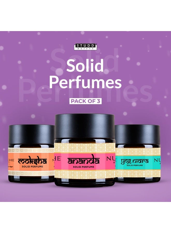 Studd Muffyn Nuskhe by Paras | Solid Perfume (Pack of 3) (Ananda, Moksha, YOG Nidra) | for Men & Women | Perfume Gift Set | 10 Gram Each | Long Lasting Perfume - Image 2
