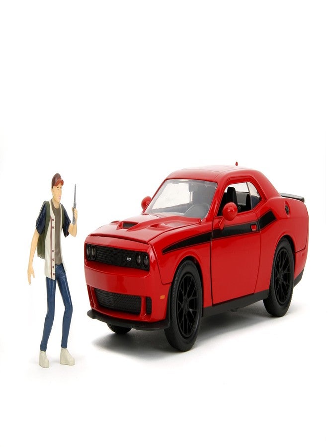 Jada The Walking Dead 1:24 2015 Dodge Challenger Die-Cast Car & 2.75" Glen Figure, Toys for Teens & Adults - Image 1