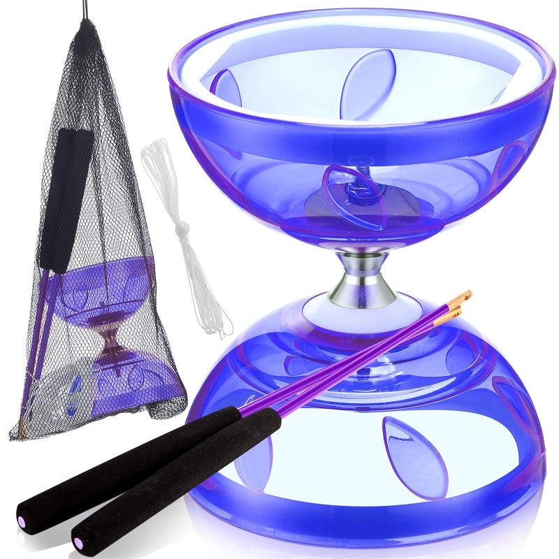 Simgoing Chinese Yoyo Diabolo Set Includes Colorful Chinese Yoyo with 2 Pieces Diabolo Sticks 1 Piece String 1 Net Bag for FunPurplePopular Style - Image 3