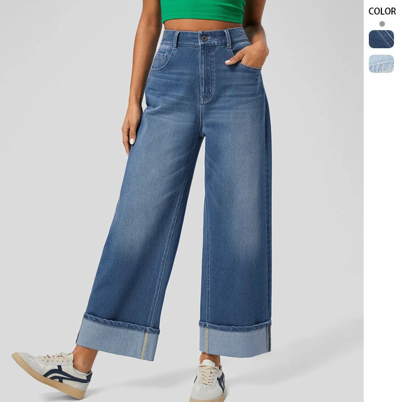 Fashion High Waist Pants Leg Straight Jeans 2025 Spring New Women'S Casual Wide Leg Pants For Women - Image 2