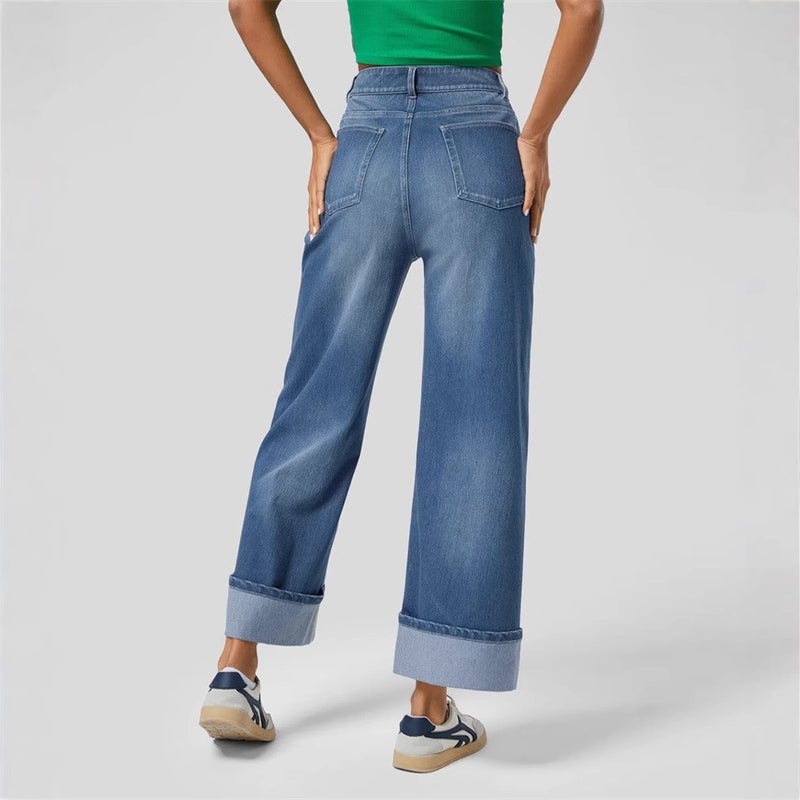 Fashion High Waist Pants Leg Straight Jeans 2025 Spring New Women'S Casual Wide Leg Pants For Women - Image 3