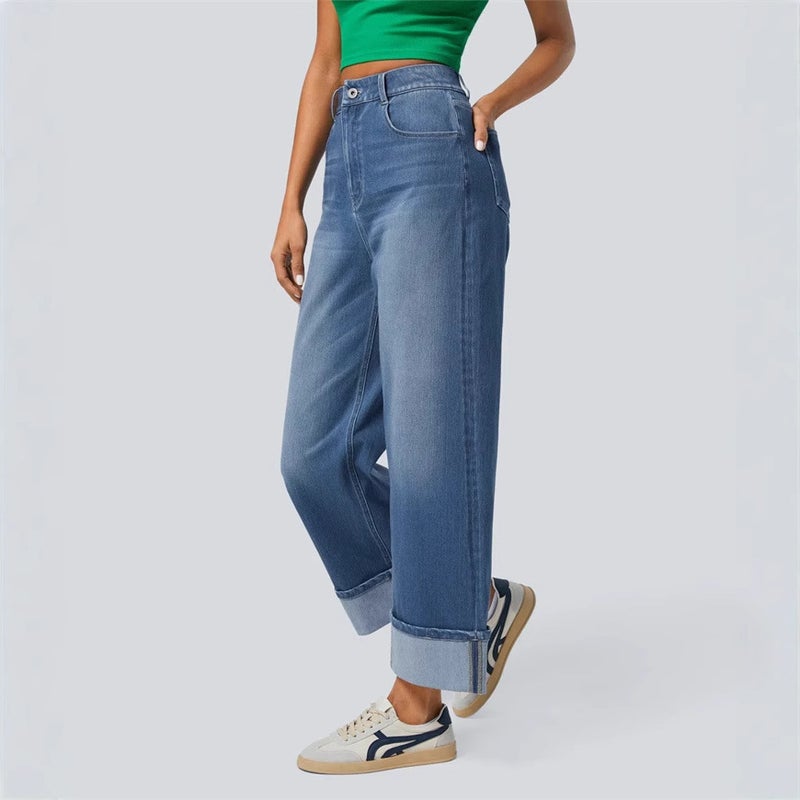 Fashion High Waist Pants Leg Straight Jeans 2025 Spring New Women'S Casual Wide Leg Pants For Women - Image 5