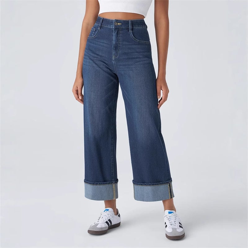 Fashion High Waist Pants Leg Straight Jeans 2025 Spring New Women'S Casual Wide Leg Pants For Women - Image 1