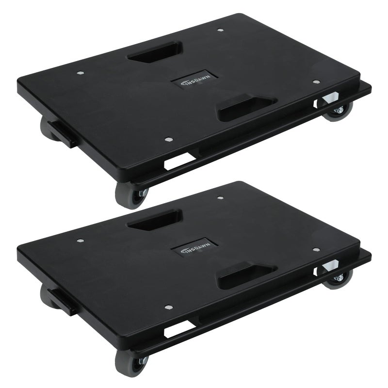 Insdawn 2 Pack Furniture Dolly Upgraded Dollies Connectable with 4 Wheels Small Flat Dolly Cart with 500 LBS Capacity for Heavy Appliance, Black - Image 1