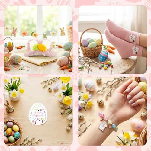 LUICONMO Easter Gifts for Teen Girls Women, Easter Baskets Stuffers for Teens Adults, Self Care Spa Gift Basket Spring Gifts Set Box with Bunny Theme Glass Cup - Brighten up Her Day! - Image 4
