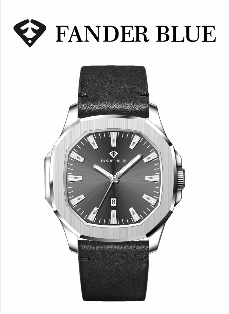 FANDER BLUE Men's watch with a geometric design inspired by luxury 