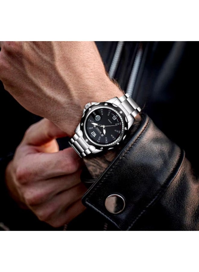 BIDEN Luxury Quartz Stainless Steel Black Dial Stylish Watch for Men Japan Movement - Image 4
