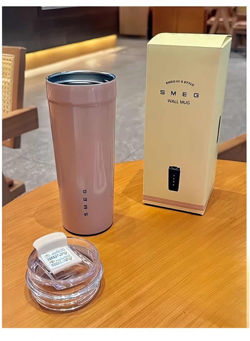 smeg كوب قهوة SMEG سعة 550 مل، كوب مشروبات معزول بغطاء مانع للتسرب، كوب شرب محمول للسفر، كوب ترمس من الفولاذ المقاوم للصدأ 316 مانع للتسرب - Image 4