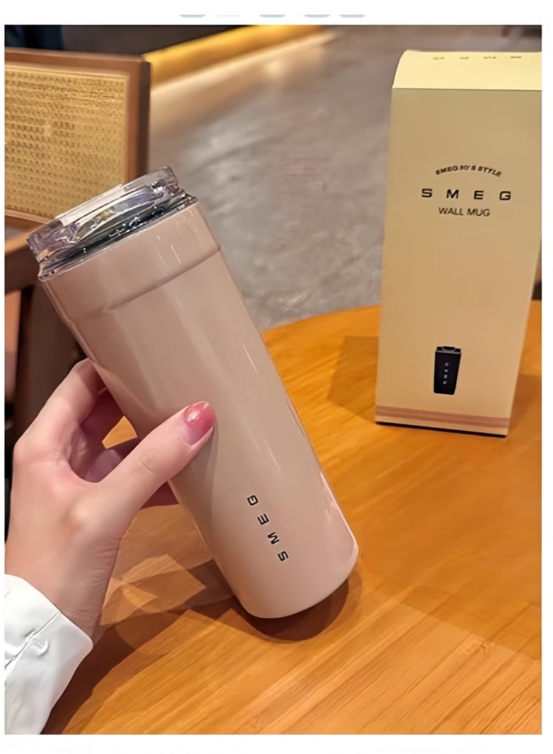 smeg كوب قهوة SMEG سعة 550 مل، كوب مشروبات معزول بغطاء مانع للتسرب، كوب شرب محمول للسفر، كوب ترمس من الفولاذ المقاوم للصدأ 316 مانع للتسرب - Image 3