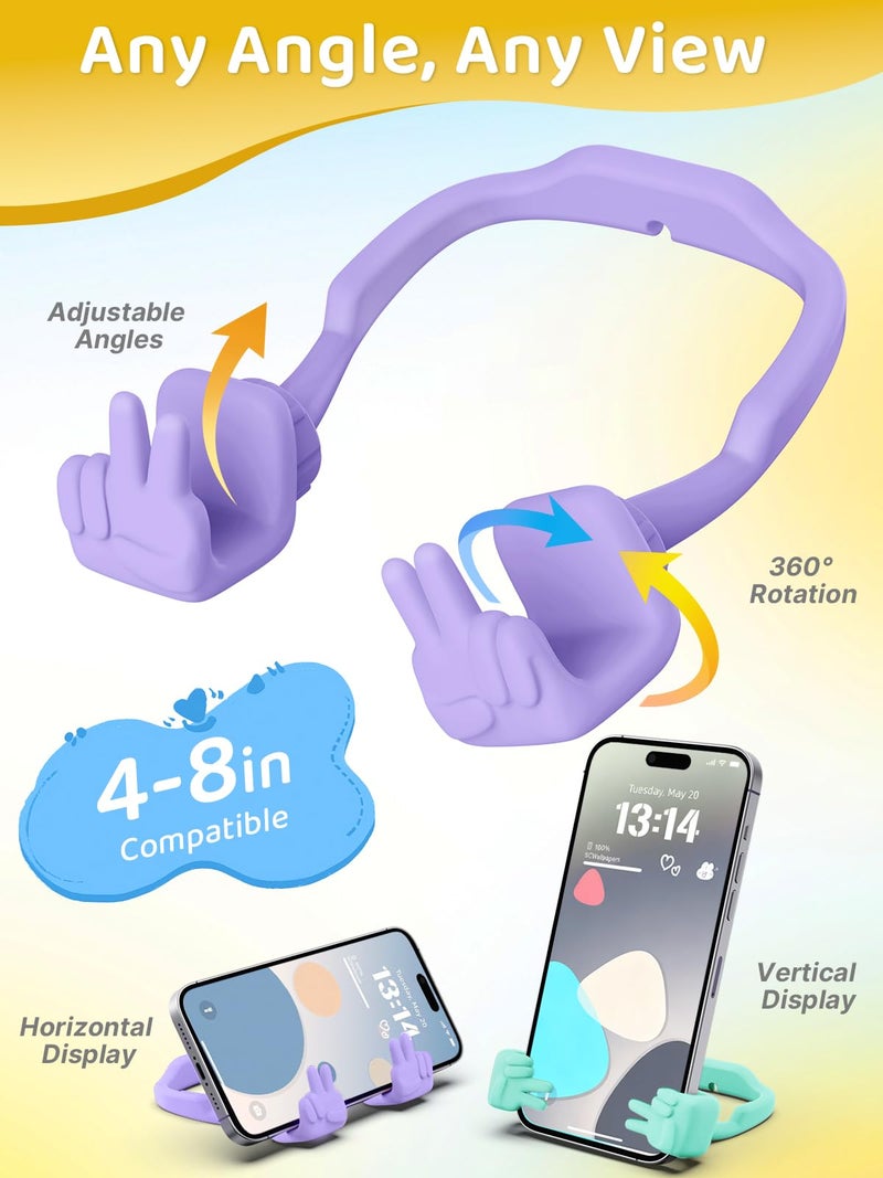 CALDEVER Easter Basket Stuffers for Teens Girls Boys Kids: Cell Phone Stand Upgrade Adjustable Peace Sign Thumbs Lazy Cell Phone Holder for Desk Cool Gadgets Easter Gifts for Adults Women Teenagers - Image 2