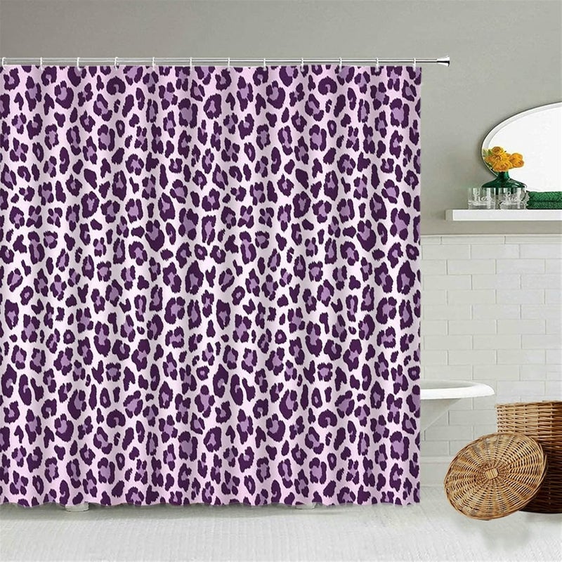 Style Leopard Pattern Shower Curtain Wild Animal Print Bathroom Bathtub Decoration Gift Waterproof Curtains Screen Funny Shower Curtain (Color : B, Size : 120x180cm-47x70in) (Yellow 180x230cm) - Image 1