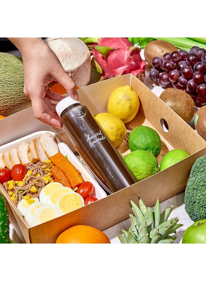 Restaurantware Label Tek 1.9 x 1 Inch Charcoal Lemonade Juice Bottle Labels, 100 Water-Resistant Labels For Bottles - Self-Adhesive, Clear With White Font, Plastic Bottle Stickers, For Drink Pouches, - Image 4