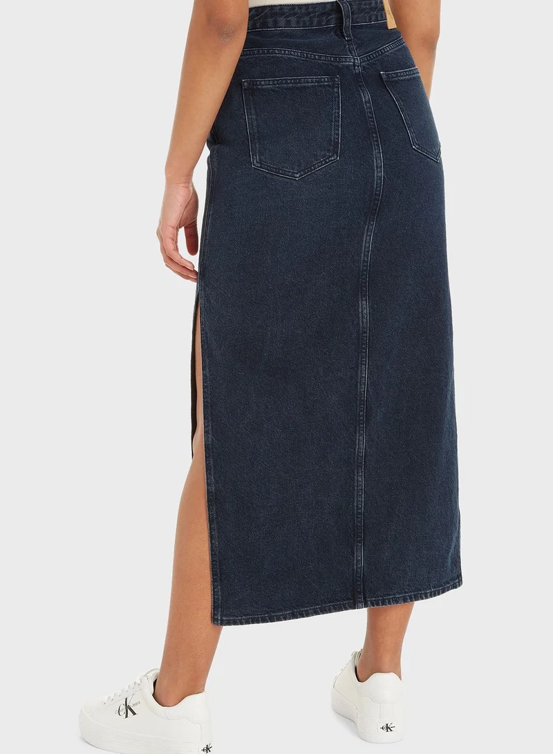 Calvin Klein Jeans High Waist Denim Maxi Skirt