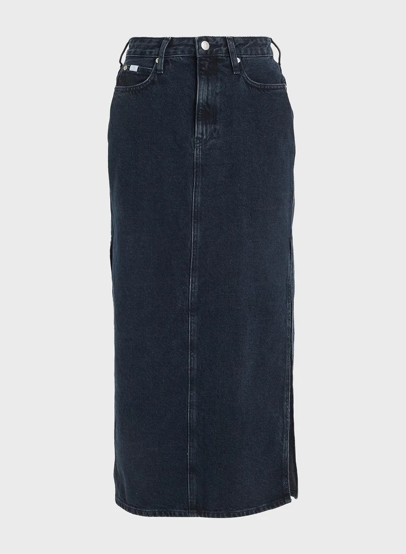 Calvin Klein Jeans High Waist Denim Maxi Skirt