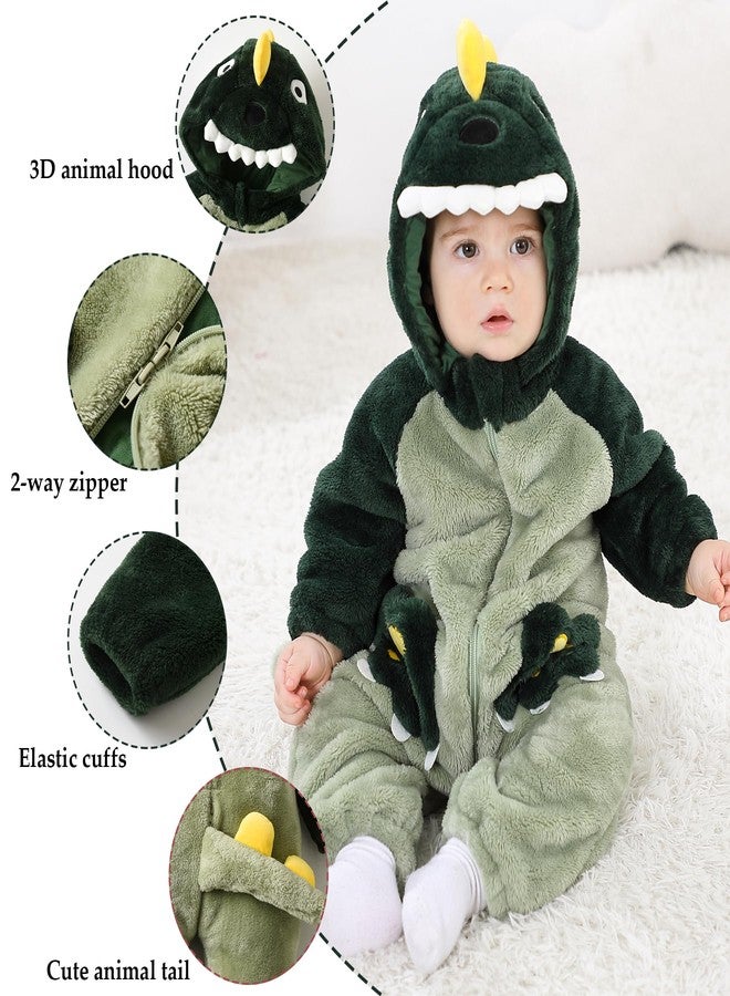 TONWHAR Kids' And Toddlers' Infant Tiger Dinosaur Animal Fancy Dress Costume Outfit Hooded Romper Jumpsuit(5T/Height:43"-46") - Image 2