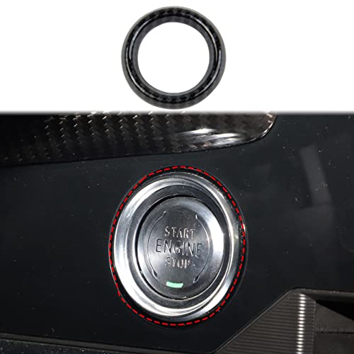 crosselec Carbon Fiber Engine Start/Stop Push Start Button Cover Trims for Chevrolet Corvette C8 2020-2023(Outer Ring), black outer ring, (21JB-KWT82-121) - Image 1