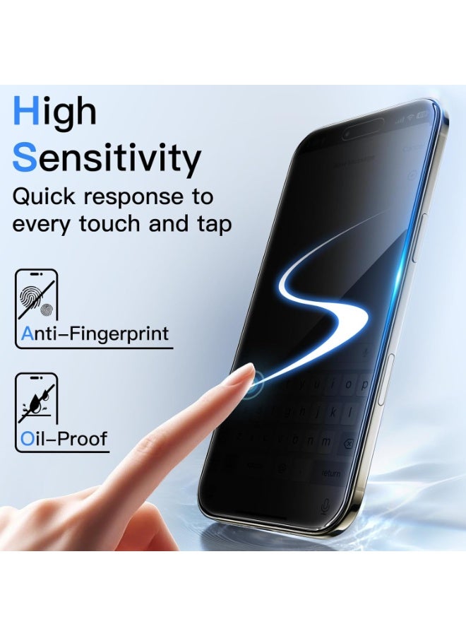 Denx Privacy Screen Protector for iPhone 17 Air, Tempered Glass Anti-Spy Bubble Free Case Friendly Easy Installation Film for iPhone 17 Air. - Image 3