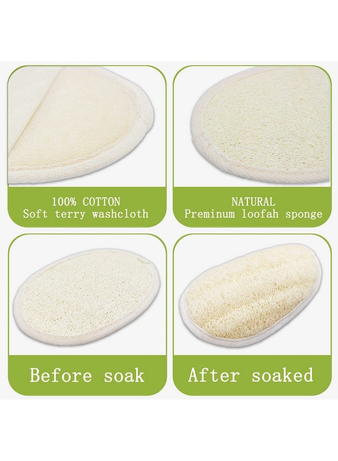 symbuth 2 Pack Exfoliating Shower Loofah Sponge Pads Body Scrubber For Men Women Removing Dead Skin Made With Natural Luffa And Terry Cloth 5.9X3.7In Loofahs Mesh Pouf Body Glove For Bath Spa - Image 2