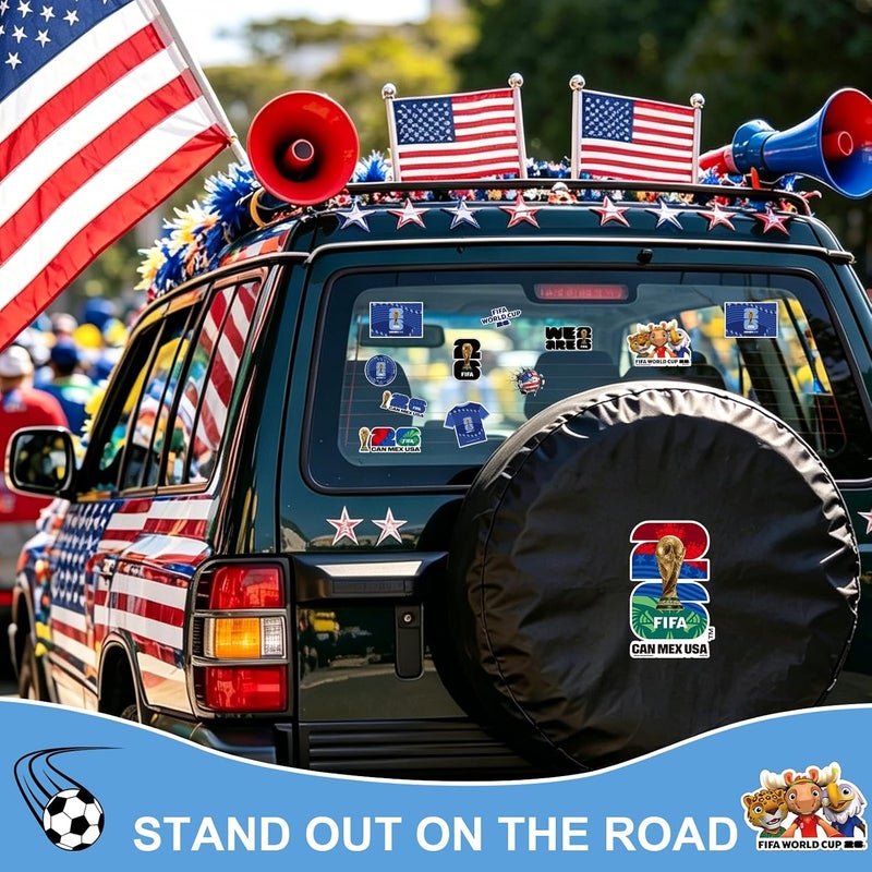 ميسوكا FIFA World Cup 2026 Official Licensed USA Sticker Collection for Fans, 12PCS Stickers Waterproof Vinyl Decals with Trophy, Flag, Jersey & Soccer for Laptop Water Bottle Car Phone Notebook - Image 5