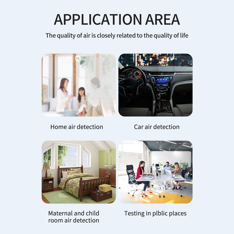Portable Air Quality Meter 9in1 PM2.5 PM10 CO CO2 TVOC HCHO AQI Temperature and Humidity Tester Color Screen Carbon Dioxide Detector - Image 3