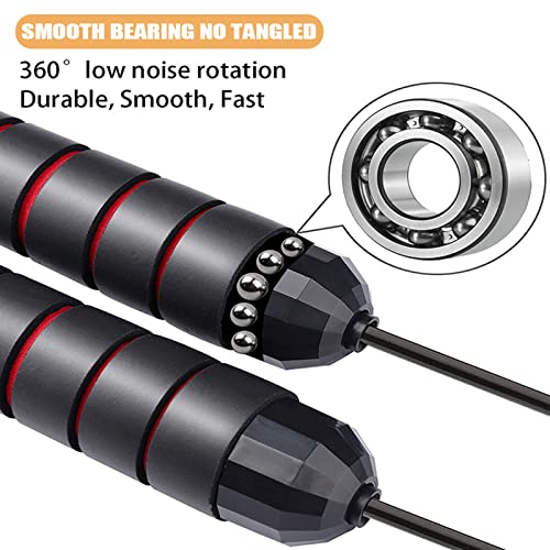 Redify Jump Rope,Jump Ropes for Fitness for Women Men and Kids,Speed Jumping Rope for Workout with Ball Bearings,Adjustable Skipping Rope for Exercise&Slim Body at Home School Gym (Red) - Image 3
