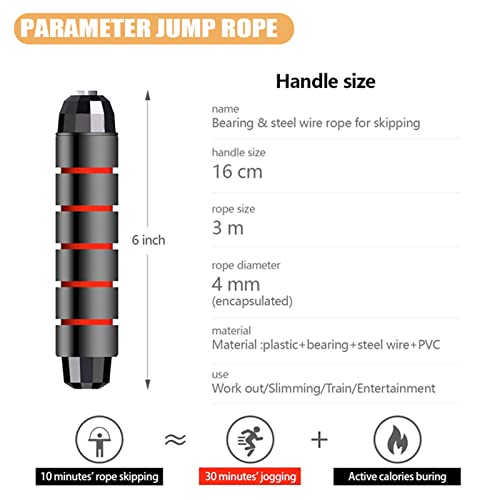 Redify Jump Rope,Jump Ropes for Fitness for Women Men and Kids,Speed Jumping Rope for Workout with Ball Bearings,Adjustable Skipping Rope for Exercise&Slim Body at Home School Gym (Red) - Image 2