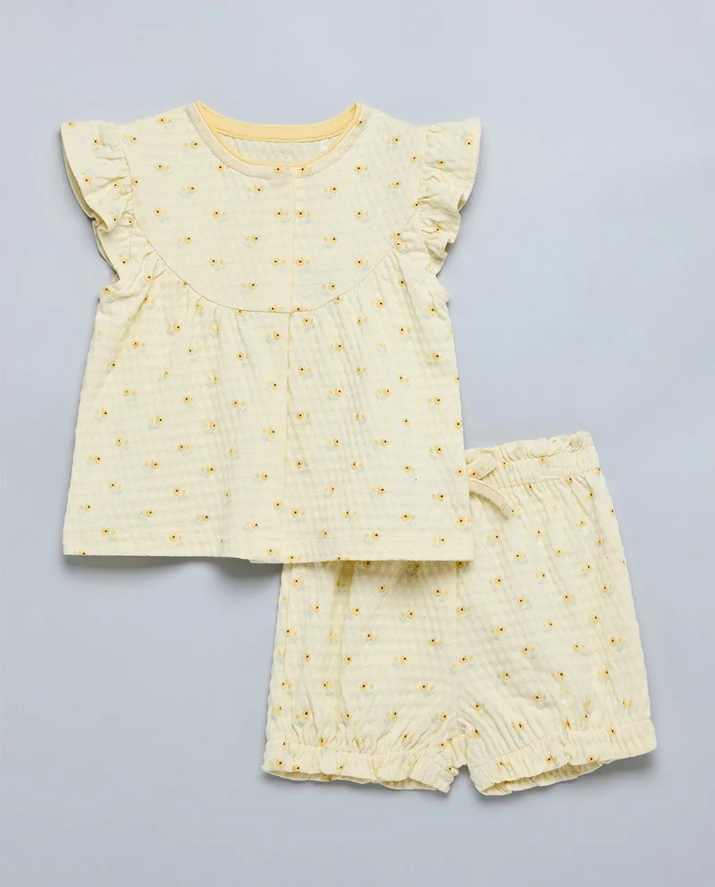 أر أند بي Printed Top and Shorts Set