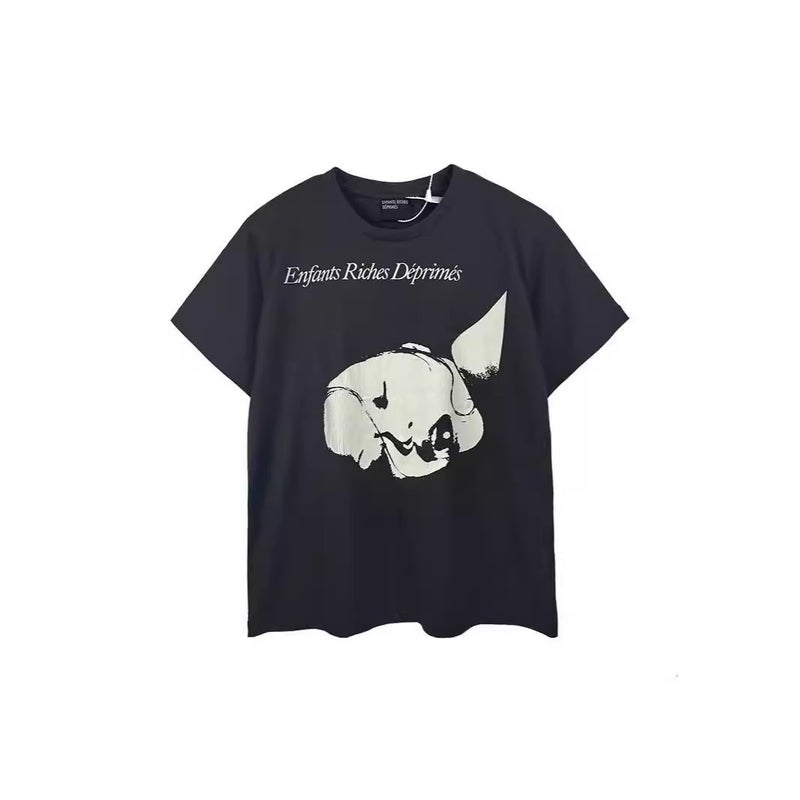 New Style Melancholic Rich Kid Erd Sketch Graffiti Loose Casual Short-Sleeve T-Shirt Trendy Brand Unisex Short-Sleeve Cotton T-Shirt - Image 4