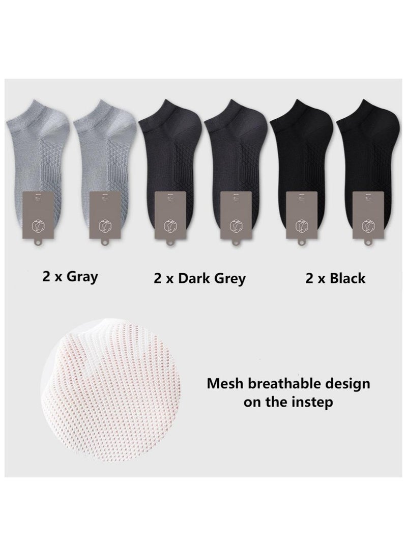 6 Pairs Per Set Summer Men's Thin Socks, Mesh Breathable Design, Casual Boat Socks 