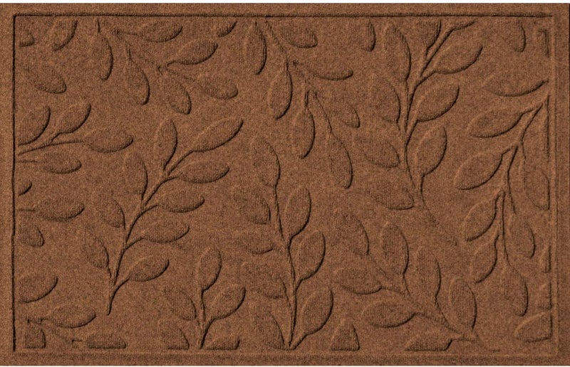 Bungalow Flooring WaterHog Welcome Mat for IndoorOutdoor 2 x 3 Made in USA Durable  WaterResistant Dirt Trapping Mat Decorative Front Door and Entryway Rug Brittney Leaf Design Dark Brown
