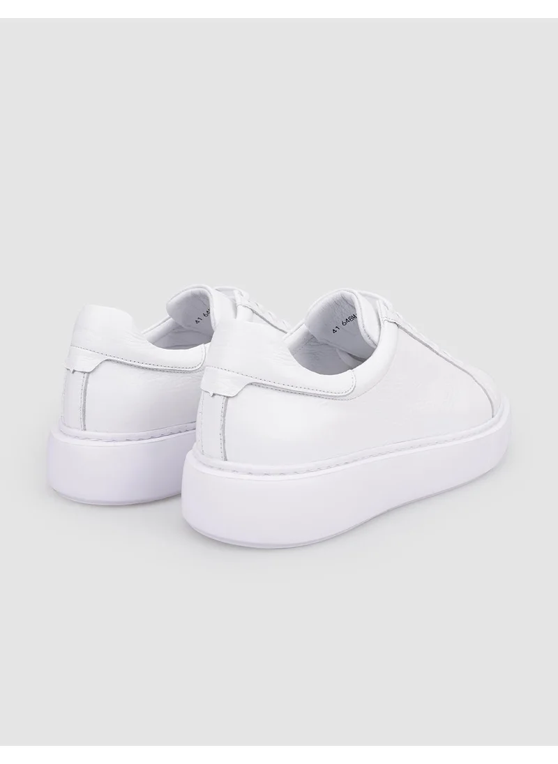 Cabani Leather White Laced Men's Sneakers