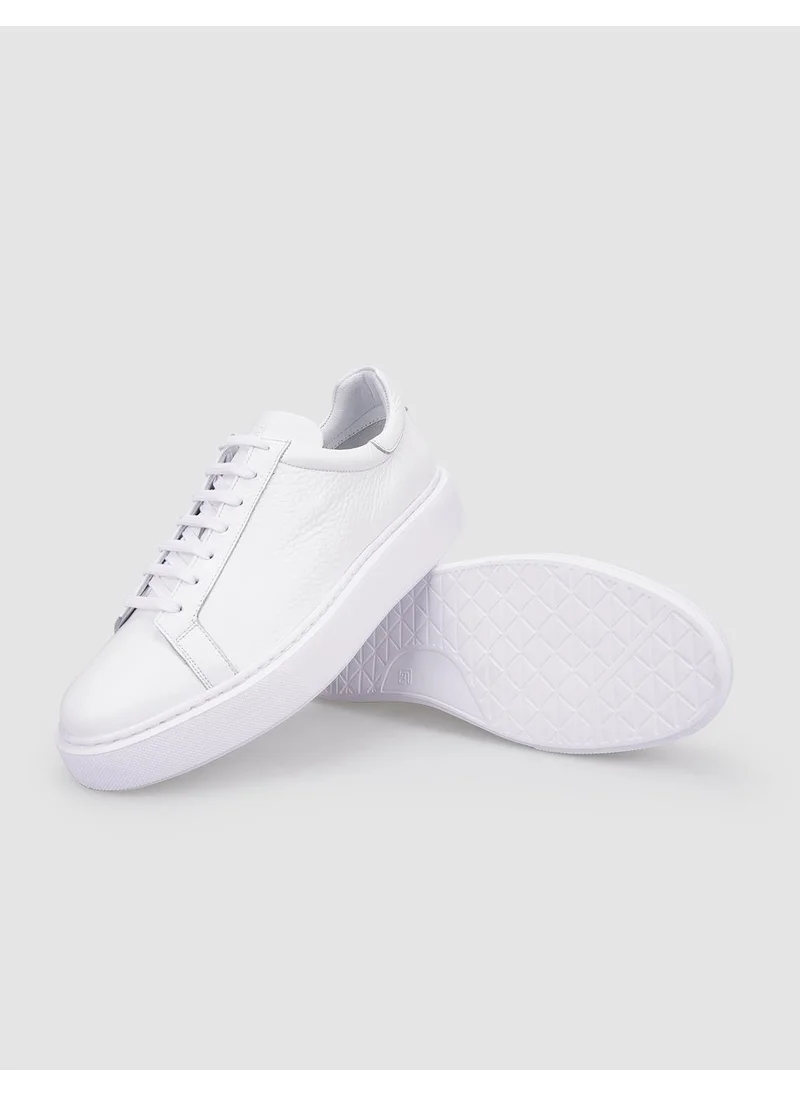 Cabani Leather White Laced Men's Sneakers