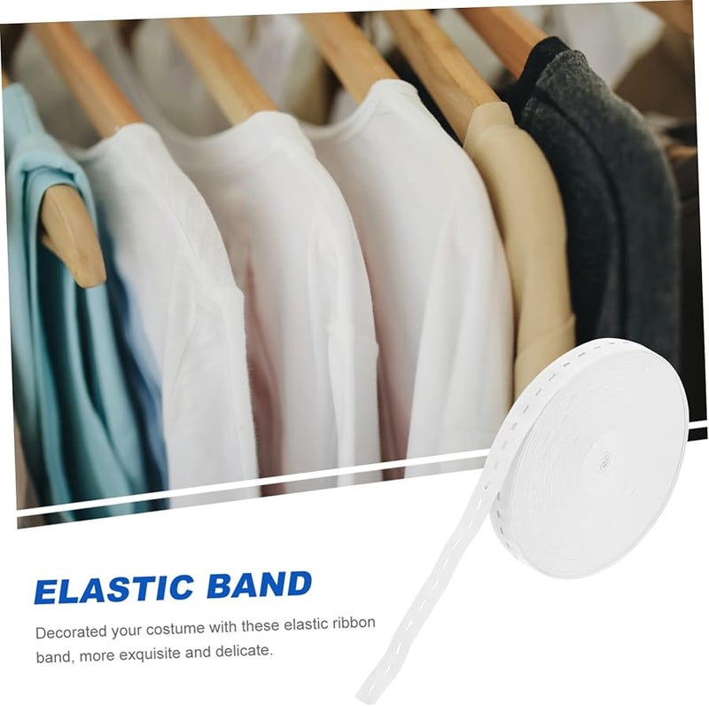 White Polyester Sewing Elastic Band 40m Roll Adjustable Stretchy Straps String - Image 4