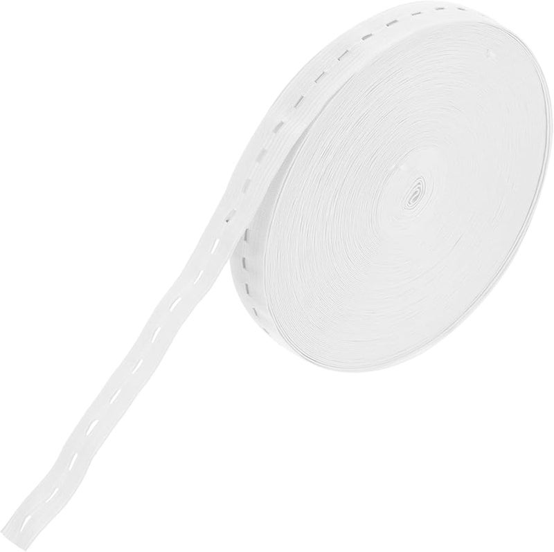 White Polyester Sewing Elastic Band 40m Roll Adjustable Stretchy Straps String - Image 1