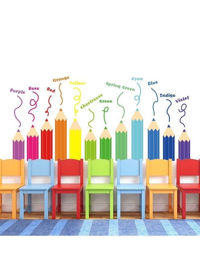 LiveGallery Multicolor Crayons Wall Decal Colorful Inspirational Wall Stickers DIY PeeI and Stick Pens Wall Decals Nursery Wall Sticker for Babys Kids Bedroom Living Room Classroom Office Kitchen Playroom Home - Image 1