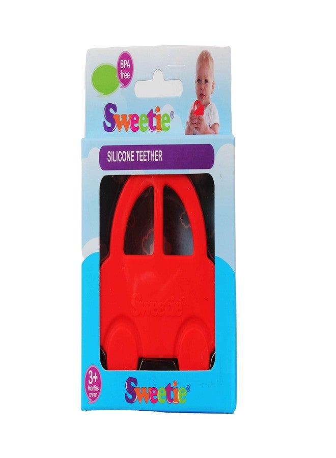 Sweetie Teether Teething Car Toys Silicone Teething for Babies Silicone for Baby Teething (Red) - Image 2