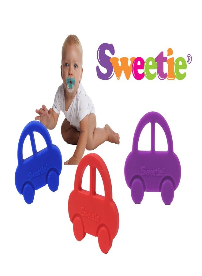 Sweetie Teether Teething Car Toys Silicone Teething for Babies Silicone for Baby Teething (Red) - Image 3