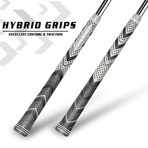 CHAMPKEY Golf Grips 13 Pack | Come with Solvent,15 Tapes,Vise Clamp and Hook Blade | All Weather Control and High Feedback Golf Club Grips - Image 2