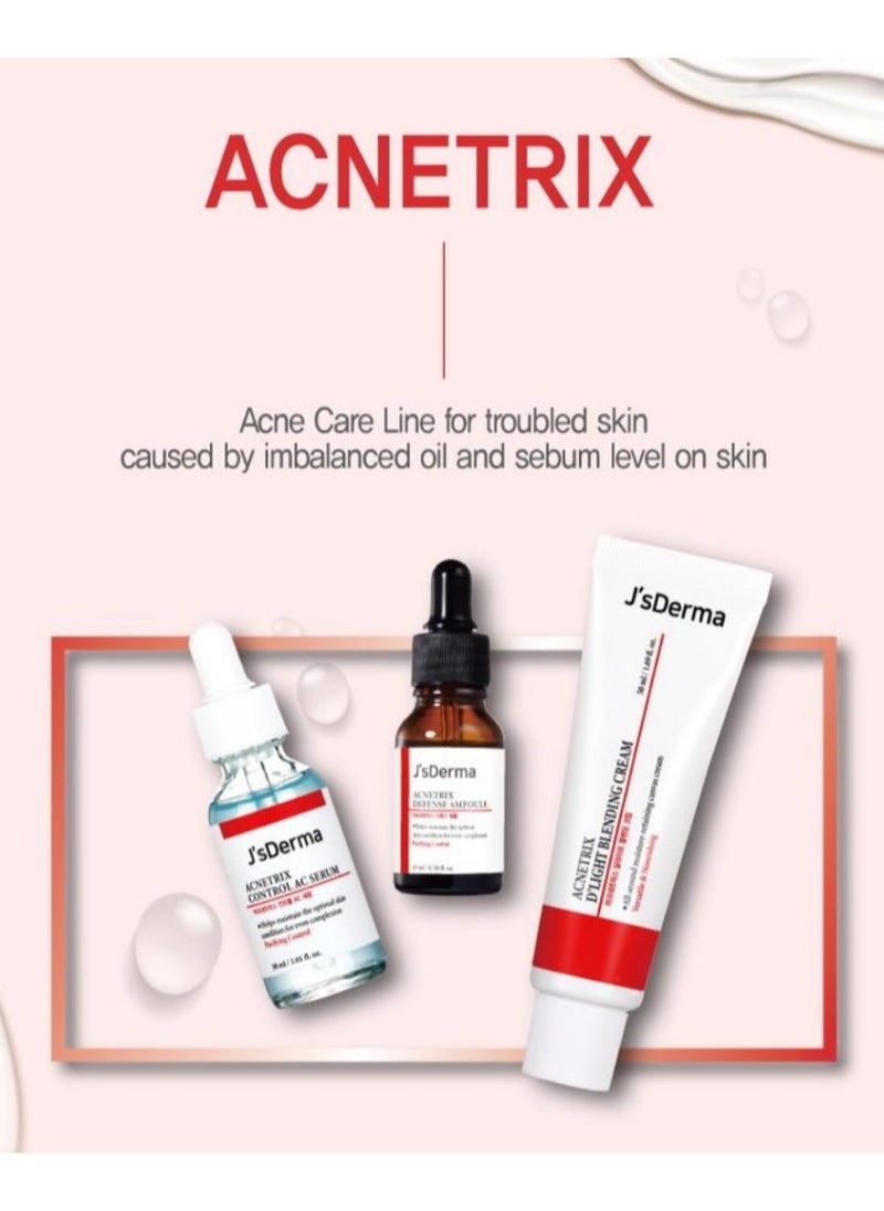 J'sDerma - Face Serum with 8% Niacinamide for Blemish Improvement, 1% Zinc PCA for Sebum Control, and Soothing, Non-Sticky Formula Acnetrix Control AC Serum 30ml - Image 1