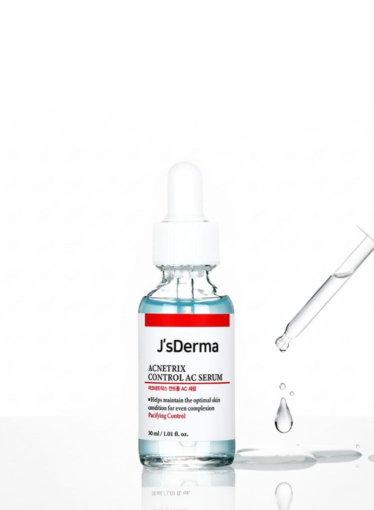 J'sDerma Face Serum with 8% Niacinamide for Blemish Improvement, 1% Zinc PCA for Sebum Control, and Soothing, Non-Sticky Formula Acnetrix Control AC Serum 30ml - Image 1