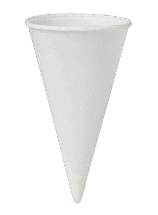 SOLO Cup Company Solo 4BR 200 Piece Cup Company Cone Water Cups, Cold, Paper, White, 4 oz. - Image 1