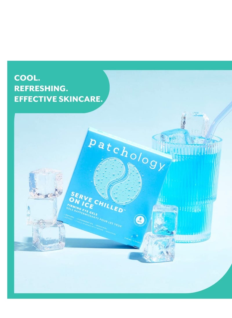 Patchology - Patchology Iced Cooling Under Eye Mask Patches with Peptides, Cloudberry Oil and Bakuchiol. Cool eye gels to firm skin and soothe, reduce fine lines and under eye bags 5 PairC - Image 1